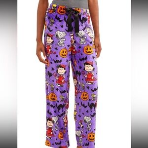 Women’s purple peanuts Halloween fleece pajama pants